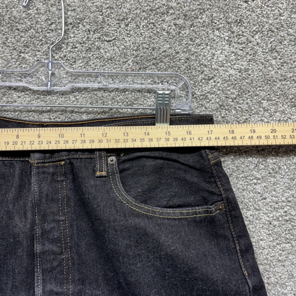 Levi's 501 XX Button Fly Mens Measure 34x30 (36x32 On Tag) Black Denim Jeans EUC